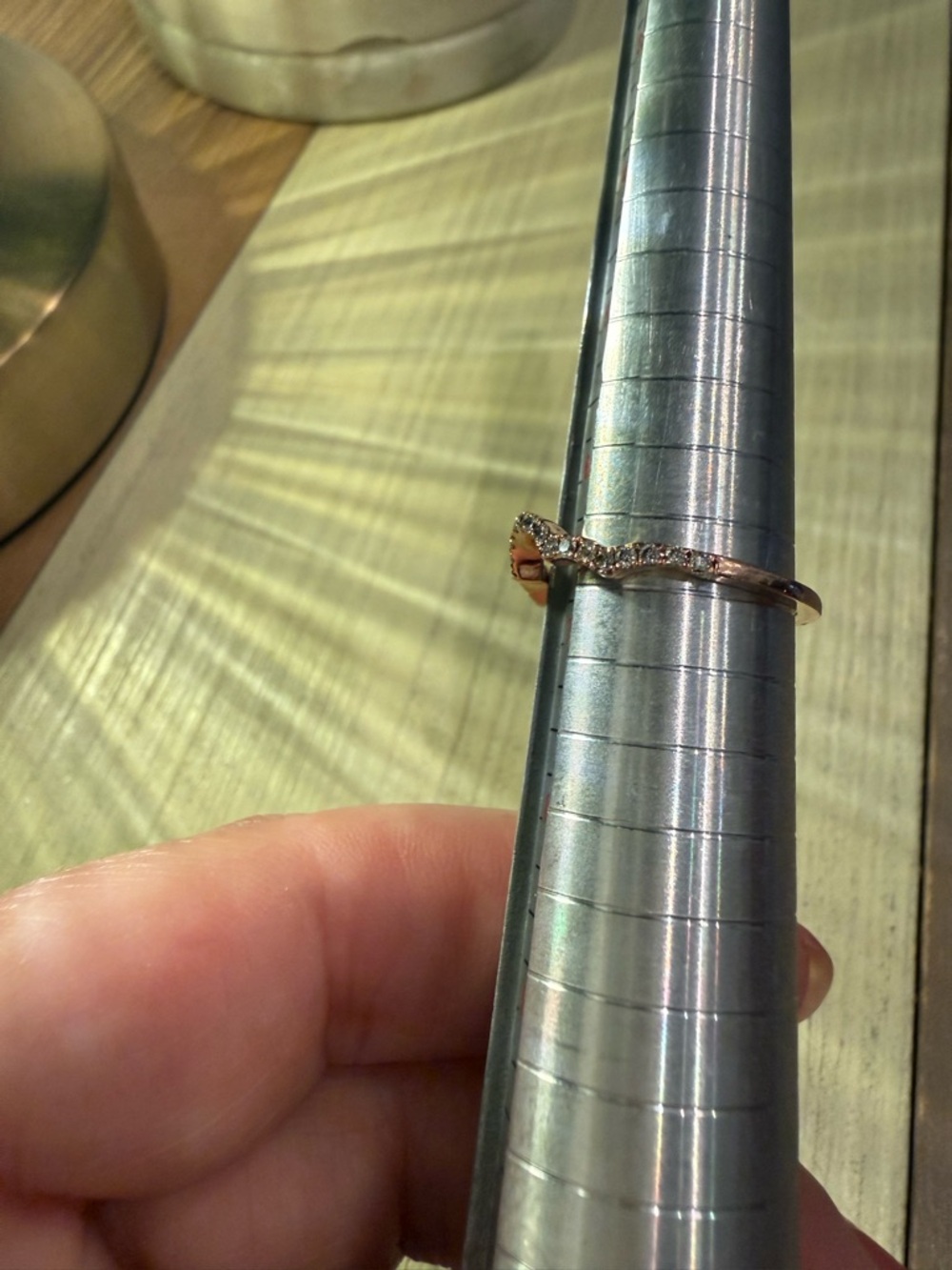 Levian Rose Gold Diamond Curved Stackable Ring - Picture 3 of 7